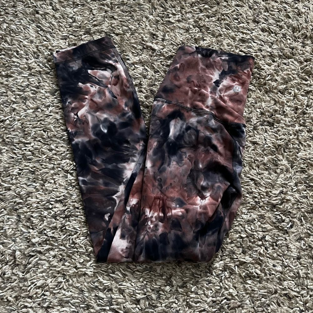 lululemon align 25" leggings diamond dye graphite grey pink pastel size 4